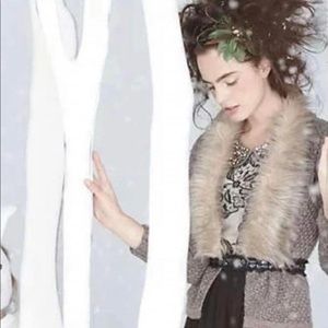 Anthropologie Sweater pairs with Flocked Fable Dress - L